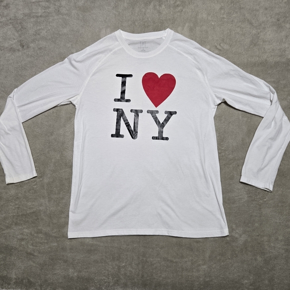 George White T-Shirt with "I Love New York" Mens Sz M - Picture 2 of 5